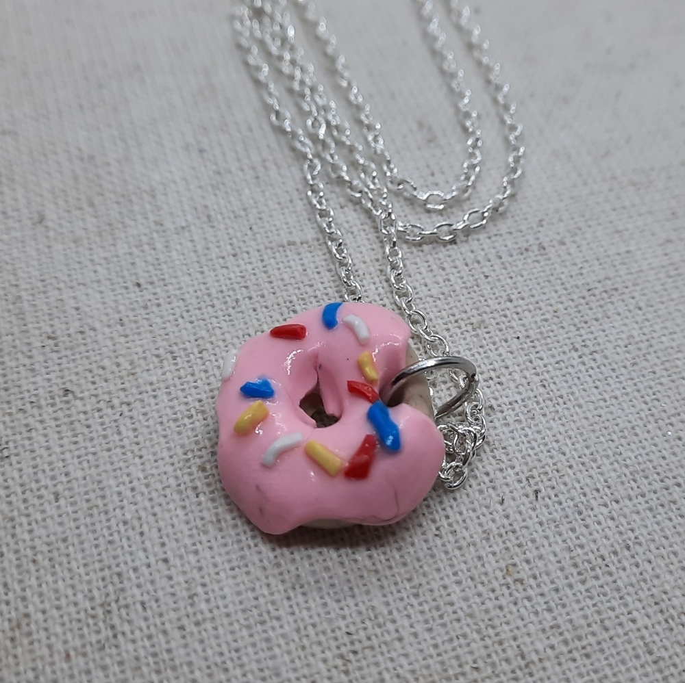 Handmade donut necklace